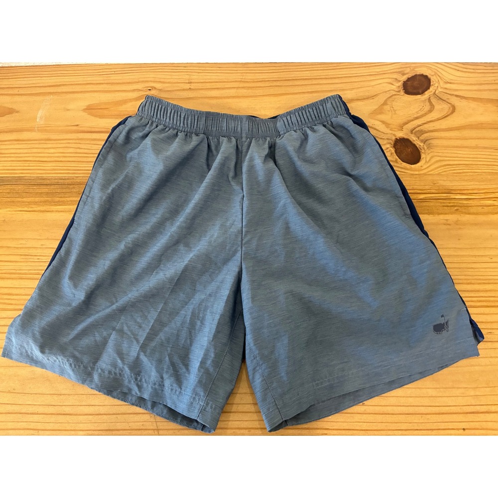 Masters Tech Active Mens Golf Shorts Blue Heathered Elastic Waist Size Large